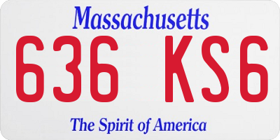 MA license plate 636KS6