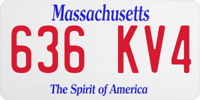 MA license plate 636KV4