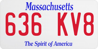 MA license plate 636KV8