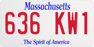 MA license plate 636KW1