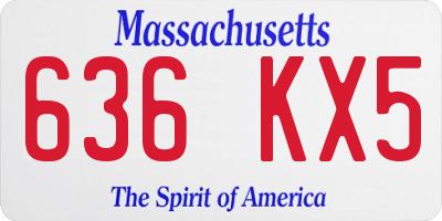 MA license plate 636KX5