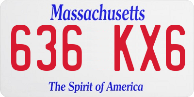 MA license plate 636KX6