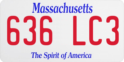 MA license plate 636LC3