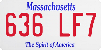 MA license plate 636LF7