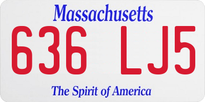 MA license plate 636LJ5
