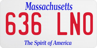 MA license plate 636LN0
