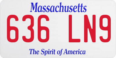 MA license plate 636LN9