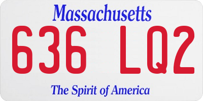 MA license plate 636LQ2