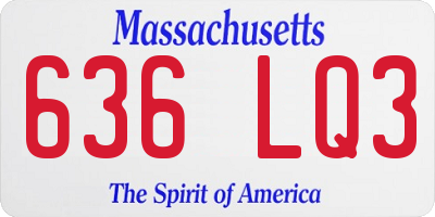 MA license plate 636LQ3