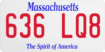 MA license plate 636LQ8