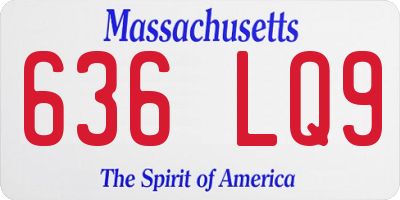 MA license plate 636LQ9