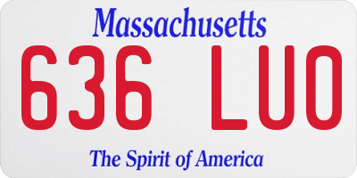 MA license plate 636LU0