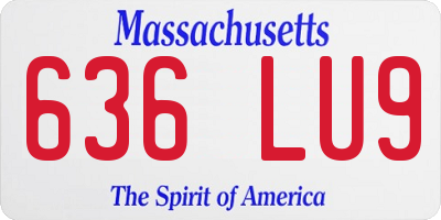 MA license plate 636LU9