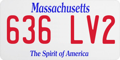 MA license plate 636LV2