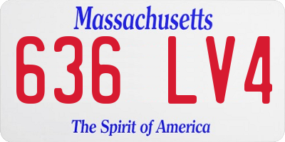 MA license plate 636LV4