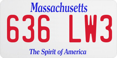 MA license plate 636LW3