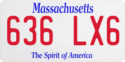 MA license plate 636LX6