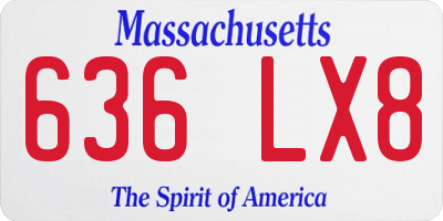MA license plate 636LX8