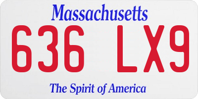 MA license plate 636LX9