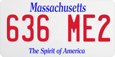 MA license plate 636ME2