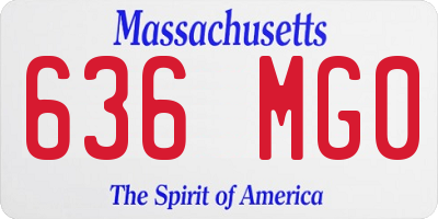 MA license plate 636MG0