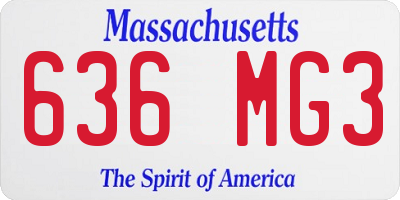 MA license plate 636MG3
