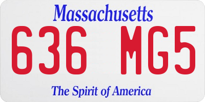 MA license plate 636MG5