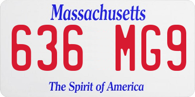 MA license plate 636MG9