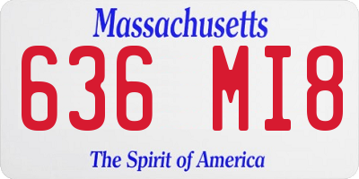 MA license plate 636MI8