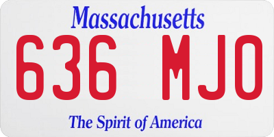 MA license plate 636MJ0