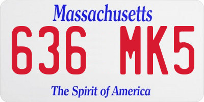 MA license plate 636MK5