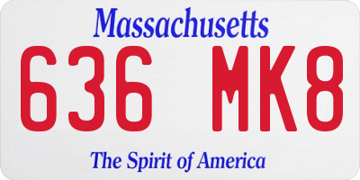 MA license plate 636MK8