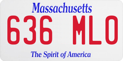 MA license plate 636ML0