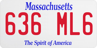 MA license plate 636ML6