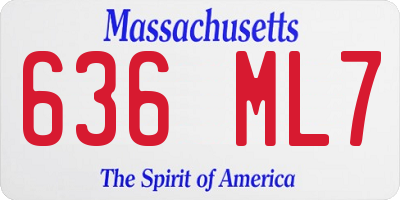 MA license plate 636ML7