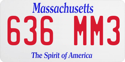MA license plate 636MM3