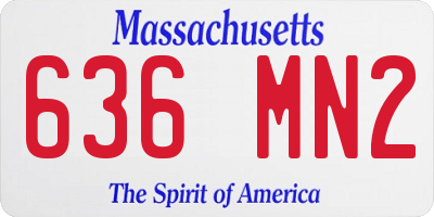 MA license plate 636MN2
