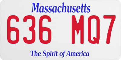 MA license plate 636MQ7