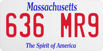 MA license plate 636MR9