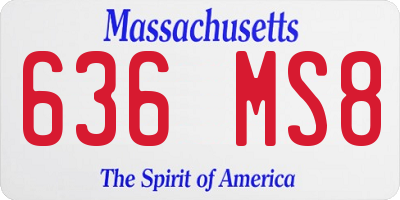 MA license plate 636MS8