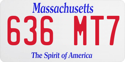 MA license plate 636MT7