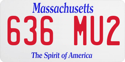 MA license plate 636MU2