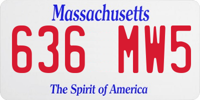 MA license plate 636MW5