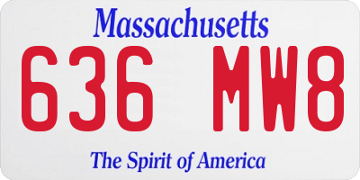 MA license plate 636MW8