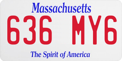 MA license plate 636MY6