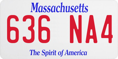 MA license plate 636NA4