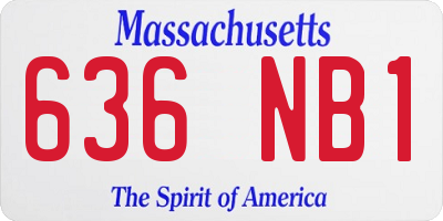 MA license plate 636NB1