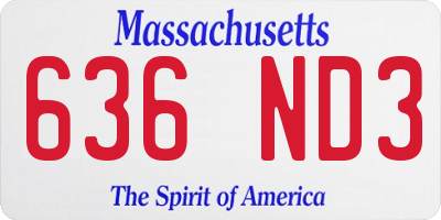 MA license plate 636ND3