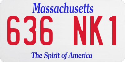 MA license plate 636NK1