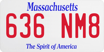 MA license plate 636NM8